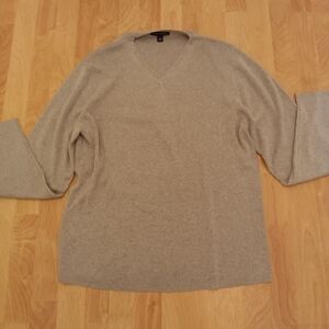 Banana Republic Light Gray V-Neck Sweater Silk Cashmere Men's Size XL